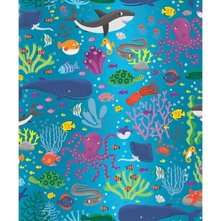  Ocean Themed Birthday Wrapping Paper For Kids Girls Boys, Under  the Water Animal Coastal Design Light Green Gift Wrap Paper for Birthday  Baby Shower Children's Day, 4 Sheets Folded Flat 20x28