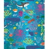 Ocean Aqua Costal Turtle Fish Shells Beach Shark Gift Wrap Wrapping Paper 12 feet Folded Sheet with Tags