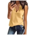 thumbnail image 2 of Conairie V Neck Shirts For Womens Solid Loose Sleeveless Vest Tops Lightweight Soft Classic Dressy Casual Tops Yellow XXL, 2 of 5