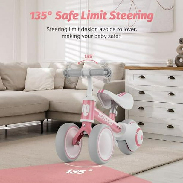 allobebe Baby Balance Bike Cute Toddler Bikes 12 36 Months Gifts for 1 Year Old Girl Bike to Train Baby from Standing to Walking with Adjustable Seat Silent Soft 3 Wheels Walmart