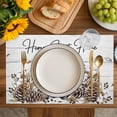 thumbnail image 4 of Rabbits Pine Cone Placemats Set of 4, Sweet Home Texture Farmhouse Grey Wooden Placemats for Dining Table, Place Mats for Kitchen Tabletop, Waterproof Wipeable Dining Table Mats Set, 4 of 9