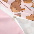 thumbnail image 4 of Erosebridal Kawaii Capybara Letter Monogrammed A Twin Bedding For Boys Girls,Cute Food Fruit Food Animal Duvet Cover Set For Kids,2pcs,No Comforter,Pink Reversible, 4 of 6