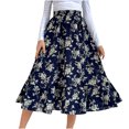 thumbnail image 1 of Falda acampanada delgada con estampado de costuras de longitud media a la moda informal para mujer Wmkox8yi  FGJ1032, 1 of 7