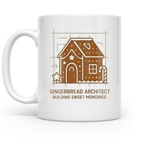 Gingerbread Architect Joy, 11oz mug for bakers and festive kitchen cocoa moments