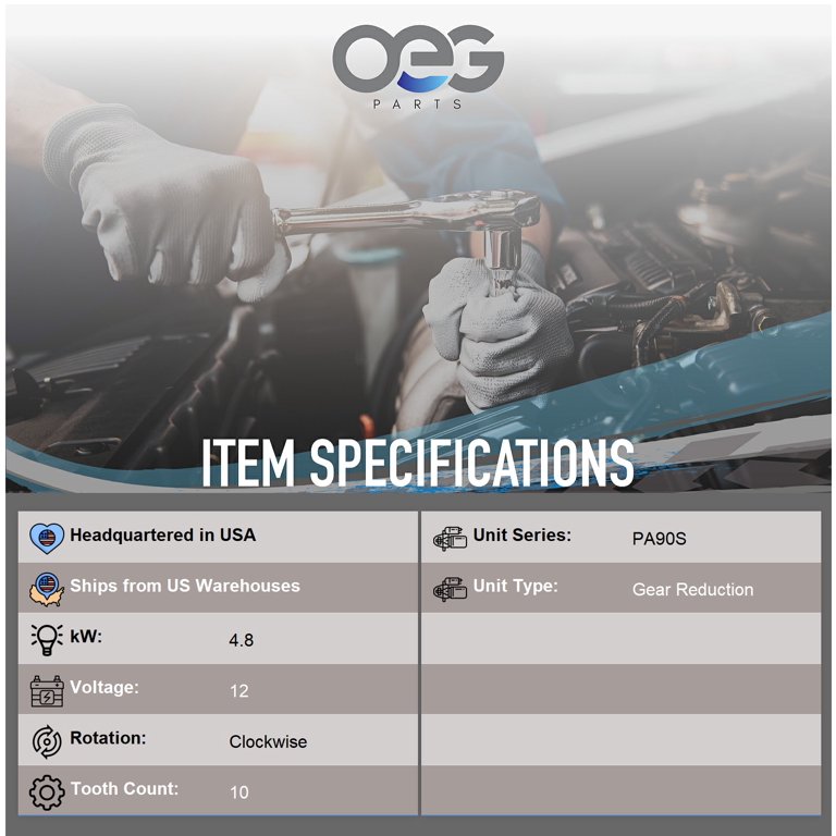 OEG Parts New Starter Replacement For Cummins ISB 6.7L 4996708