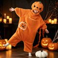 thumbnail image 5 of Virmaxy Halloween Costume Kids Halloween Pumpkin Onesie Fleece Hooded Costume Pajamas with Cute Pocket for Boys Girls Fall Loungewear Orange, 5 of 5