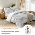 thumbnail image 7 of White Gray Bedding Duvet Cover Set Queen Size 4 Pieces Abstract Art Marble Texture Modern Simple Bedding Set with Zipper Closure, 1 Comforter Cover 90x92 Inches 1 Flat Sheet & 2 Pillow Cases, 7 of 7