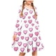 thumbnail image 1 of TaTaai Valentine Heart Print Long Sleeve A-Line Skater Dress, Valentine's Day Gift, Casual Party Twirly Dress Gift, 1 of 5