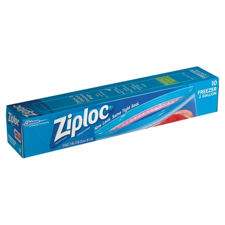 Ziploc Pinch & Seal Freezer Bags, 2 Gallon, 10