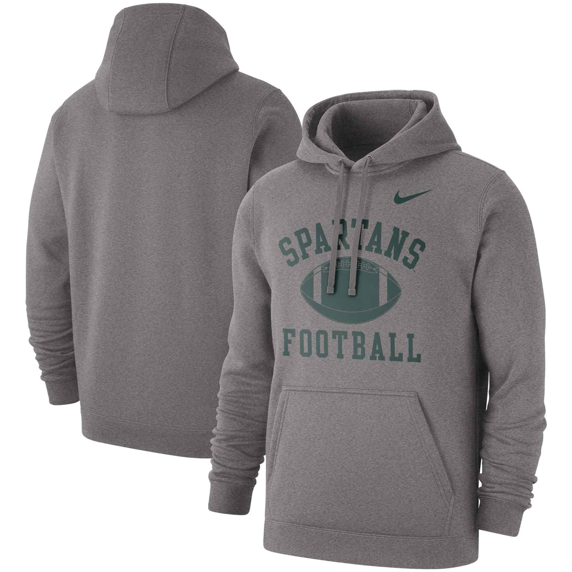 Michigan State Spartans Nike Football Club Pullover Hoodie - Heathered ...