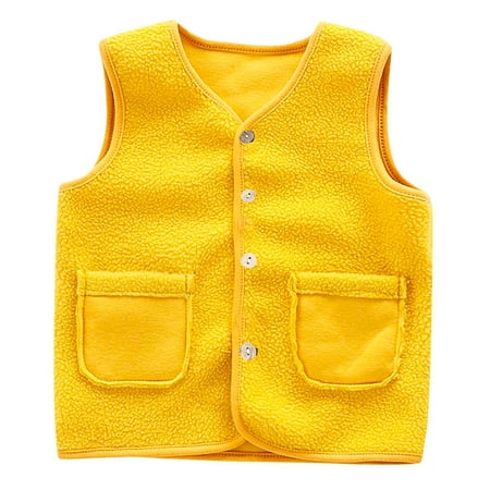 

Baby Boys Girls Sherpa Fleece Vest Stand Collar Zipper Sleeveless Soft Jacket Toddler Fuzzy Fall Winter Warm Coat with Pockets