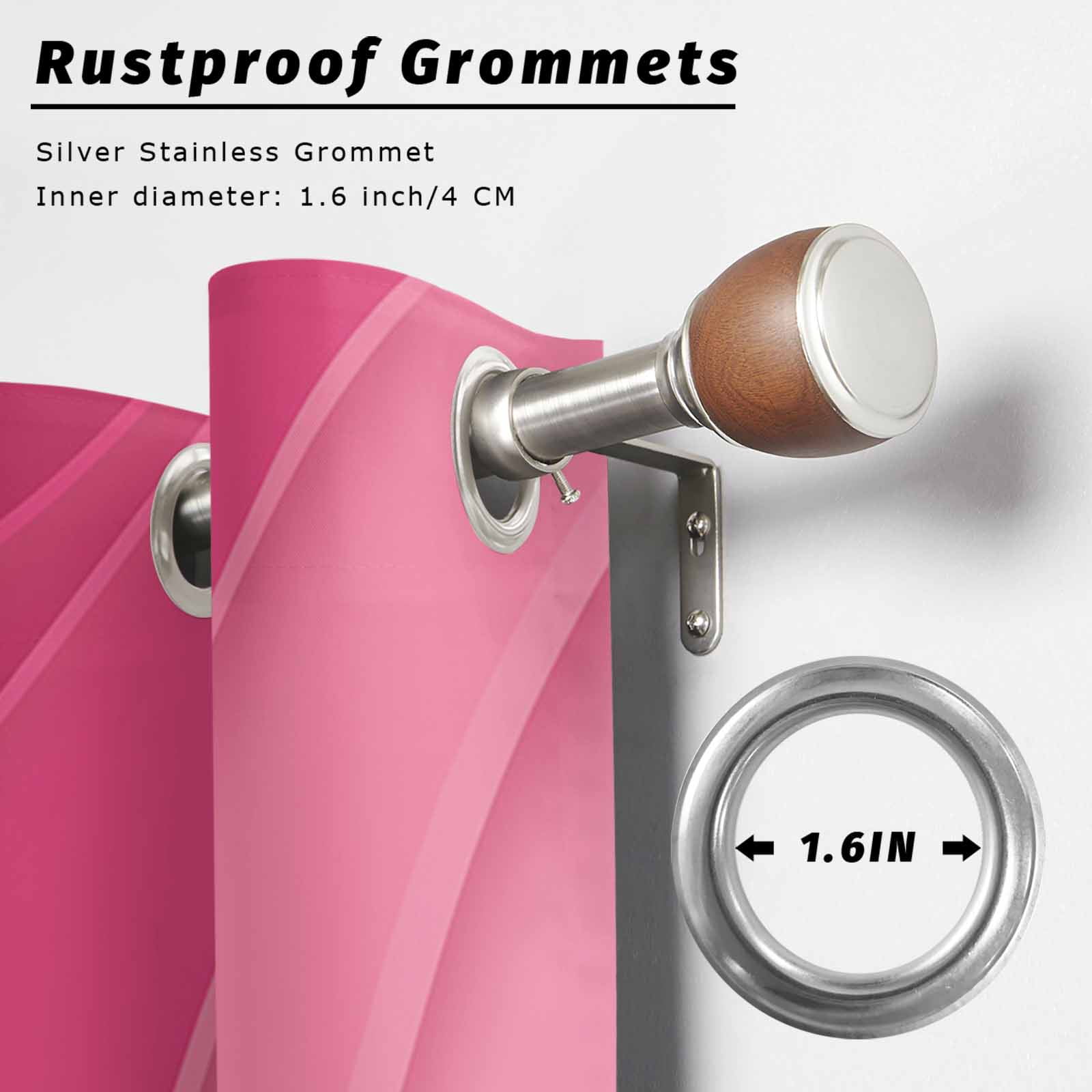 Outdoor Curtains for Patio Waterproof, Valentines Pink Ombre Windproof Pravicy Outside Porch Blackout Curtain, Modern Geometric Abstract Aesthetic Cream Sun Blocking Curtains for Cabana 54"x108"
