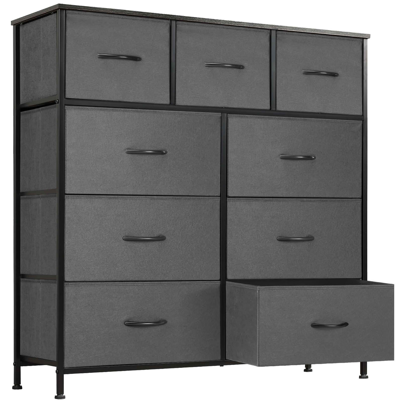 MAYEERTY Fabric Dresser with 9 Drawers for Storage and Organization, 39.4in Chest of Dresser, Gray