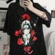 thumbnail image 4 of Anime japonés Naruto Sasuke suelto de gran tamaño Top oscuro O-cuello Casual camisetapangjing, 4 of 4