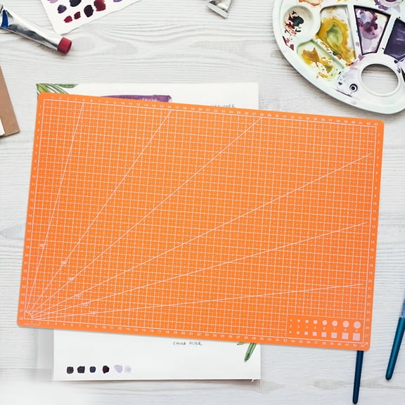 CCOCC Extra Large Dualsided Self Healing Cutting Mat for DIY Crafts and Sewing Orange PP Material,17.69"*11.79"