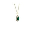 thumbnail image 3 of 3.00 Carat Oval Shaped Green Emerald Gemstone and Genuine Diamond Stunning Halo Pendant for Ladies Solid 14K Yellow Gold With 18 inches Chain, 3 of 6