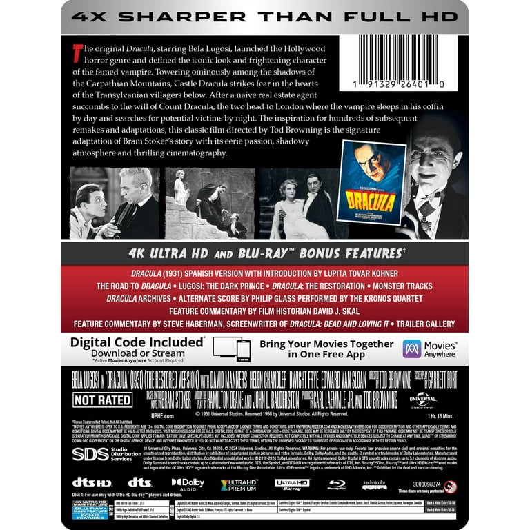 Dracula (1931) (Steelbook) (4K Ultra HD + Blu-ray + Digital