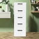 FETCOI Plastic Cabinet 5 Drawers Storage Dresser Small Closet Drawers Organizer Unit (White)