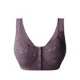 thumbnail image 1 of ManxiVoo Plus Size Supportive Tank Top Bra Front Closure Full Coverage Non Padded Comfort Underwire Free Design L Size Purple, 1 of 9