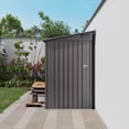 thumbnail image 4 of 4x9 FT Lean-to Metal Storage Shed with Windows & Ventilation, Single Door Outdoor Garden Tool Shed, Waterproof Sloping Roof for Backyard, Patio Gray, 4 of 7