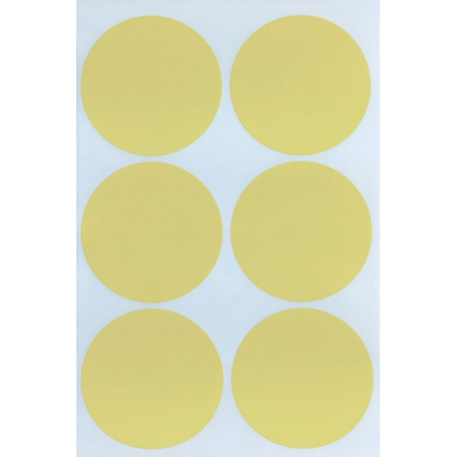 Round Stickers Sheets 50mm - Pastel Yellow Sticker dots 2" inch Great for All Purpose Arts and Crafts - 540 Pack by Royal Green …