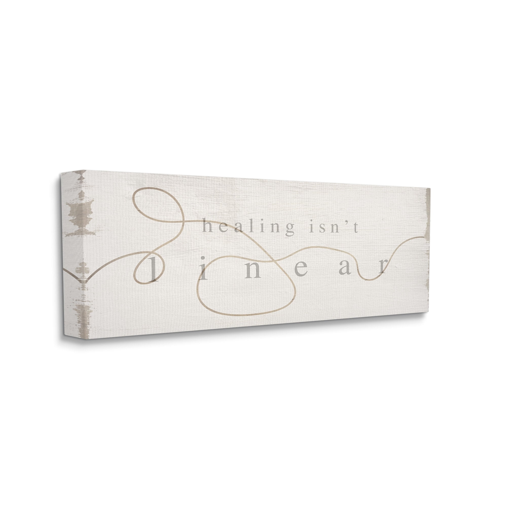 Stupell Industries Healing Isn't Linear Comforting Squiggle Line Phrase Graphic Art Gallery Wrapped Canvas Print Wall Art, Design by Daphne Polselli
