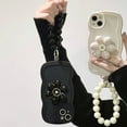 thumbnail image 5 of Airy Flower Stand Phone case with or Without Chain, Small Fresh Design, Cute Cartoon, Anti-Drop, for iPhone 15 14 13 12 11 Pro Max XS XR X 7 8 6 Phone Case (Black 1,iPhone 13 Pro), 5 of 7