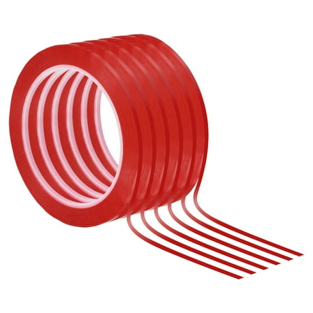 Uxcell 1/8" Graphic Tape for Crafting and Creating Lines Borders, Red, 6 pack