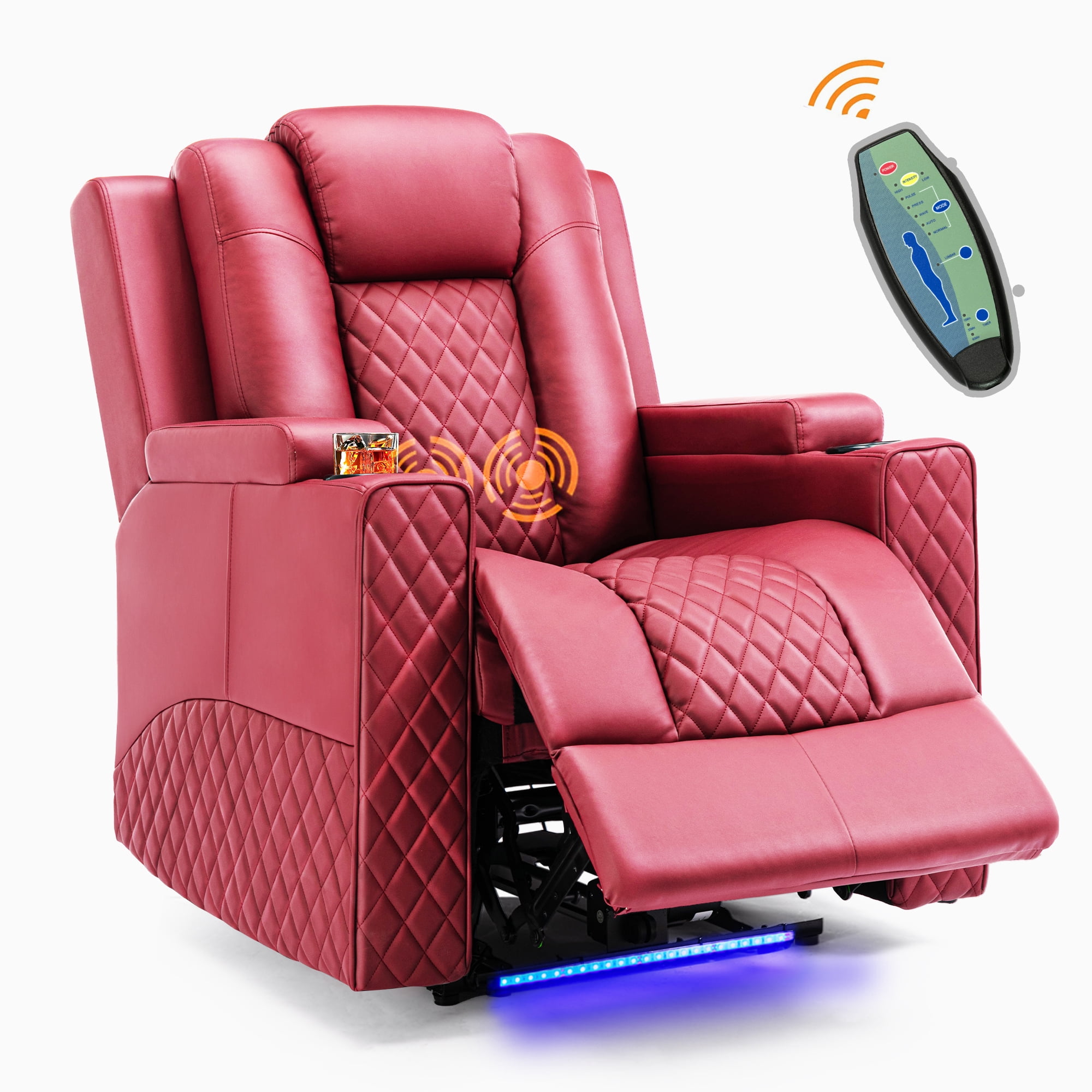 COMHOMA Massage Recliner Chair PU Leather Big Living Room Theater Sofa