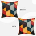 thumbnail image 3 of Fotbe Geometric Cube Pattern Art Pattern Velvet Decorative Throw Pillow Covers with Elegant Piping, Soft Plush Cushion Cover for Sofa, Bed, Car, Office-20"x20", 3 of 8