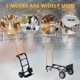 thumbnail image 1 of Edtara Convertible Hand Truck With Solid Tires, 4-Wheel Platform Dolly That Transforms Into 2-Wheel Dolly Cart or 4-Wheel Push Cart, Ideal for Moving Loads In Warehouse, Garden or Grocery, 1 of 7
