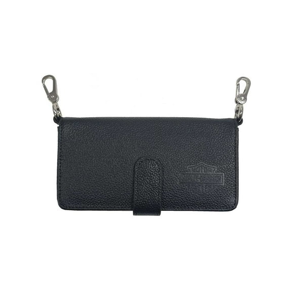 Harley-Davidson Women's Vixen Bar & Shield Leather Phone Crossbody Purse - Black, Harley Davidson