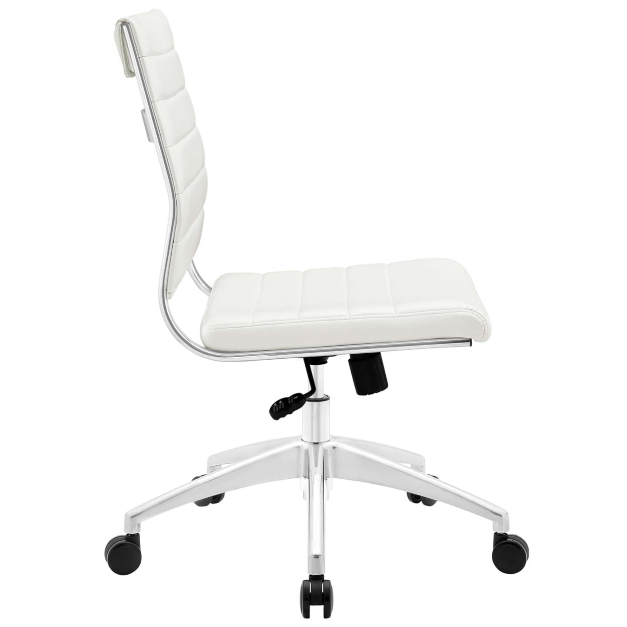 Modway Jive Modern Vinyl Armless Mid Back Office Chair in White