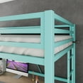 thumbnail image 5 of Amolife Twin Size Heavy Duty Metal Loft Bed with Removable Ladder & Full-Length Guardrail, Apple Green, 5 of 10