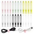 thumbnail image 1 of Paquete de 24 Bridas para Cables Reutilizables, Correas Ajustables Silicona para Cables de 4,2 Pulgadas, Organizador de Cables, Envoltura de Cable y Bucle Gancho (Paquete de 24), 1 of 8