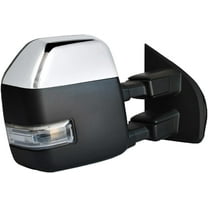 WLLW Passenger Right Sid Towing Mirror for 2017-2020 Ford F250 F350 F450 F550 Super Duty Power Heated Temperature Sensor Turn Signal Light Spot Auxiliary Lamp Pickup Truck Tow Mirrors Chrome Cap