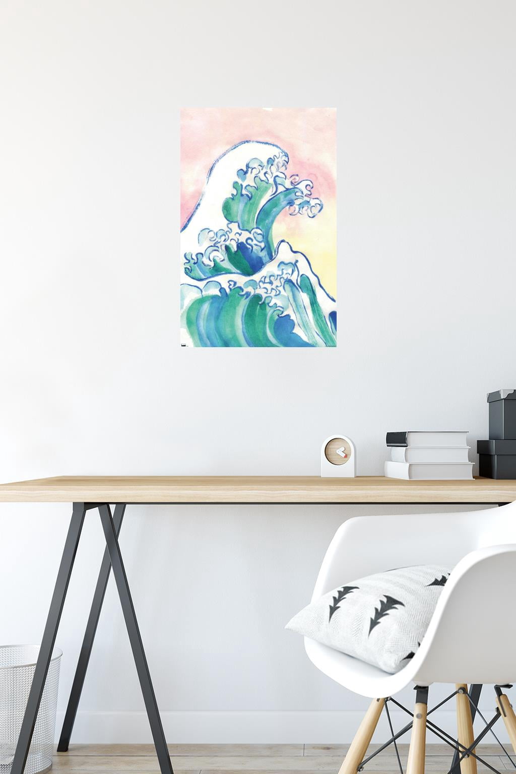 Watercolor Waves Wall Poster, 14.725" x 22.375"
