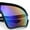 Shiny Black - Blue Rainbow Mirror, variant on Mens Classic Oversized Shield Color Mirror Wrap Around Sport Plastic Sunglasses Grey - Gold Mirror