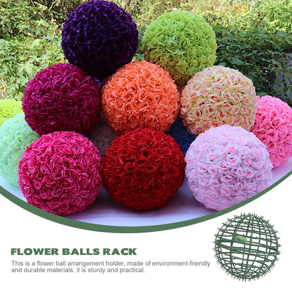 FRCOLOR  2 Pcs Flower Holding Rack Artificial Topiary Balls Garden Green