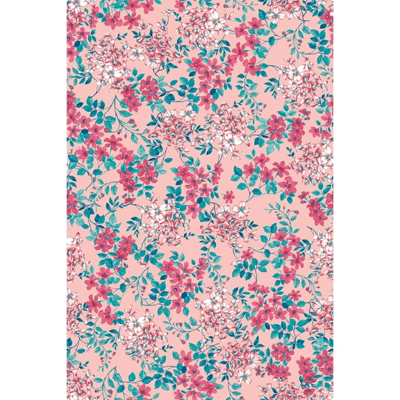 The Pioneer Woman Pretty Posey Peel & Stick Wallpaper, Pink, 18" x 18.86'