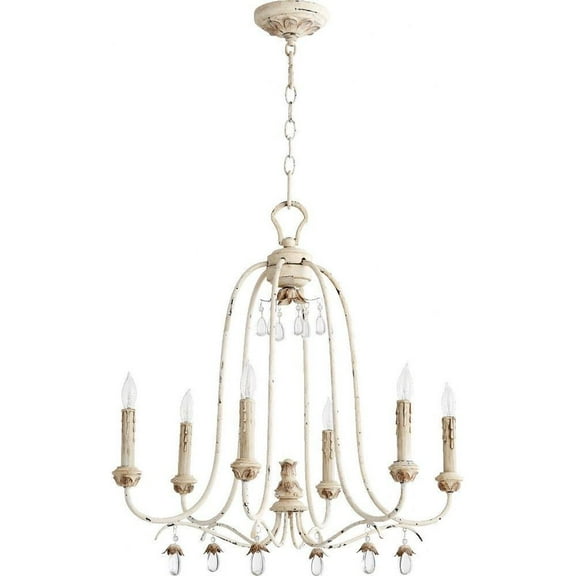 Transitional Six Light Chandelier in Persian White Finish Bailey Street Home 183-Bel-1861616