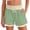 Green, variant on Womens Ribbed Knit Shorts Elastic Waist Striped Shorts Summer Loungwear Shorts with Drawstring & Pockets