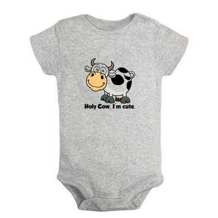 

Holy Cow I m Cute Funny Rompers For Babies Animal Cow Pattern Romper Baby Jumpsuit Newborn Baby Unisex Bodysuits Infant Jumpsuits Toddler 0-24 Months Kids One-Piece Oufits