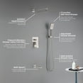 thumbnail image 2 of Kibi USA Cube Pressure Balanced 3-Function Shower System with Rough-In Valve Brushed Nickel Brushed, 2 of 3