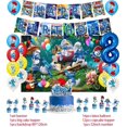thumbnail image 3 of Decoración para fiesta de cumpleaños de Los Pitufos, pancarta con globos, fondo, adorno para tarta, suministros para fiesta de cumpleaños de Los Pitufos, baby shower, 3 of 5