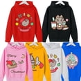 thumbnail image 2 of Pusheen-Sudadera de lana con estampado de dibujos animados para niño, suéter con capucha de lana para mantener el calor y la comodidad, ideal para regalo de Navidad, novedad de 2023, 2 of 4