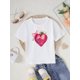 thumbnail image 1 of 1pc Girls' Cute Strawberry Cartoon Graphic T-Shirt - Purple Short Sleeve, Soft Polyester, Round Neck, Summer Casual Top with Bow Detail, Playful Clothing | Fun Youngsters Fashion | Soft Polyester Fab, 1 of 7