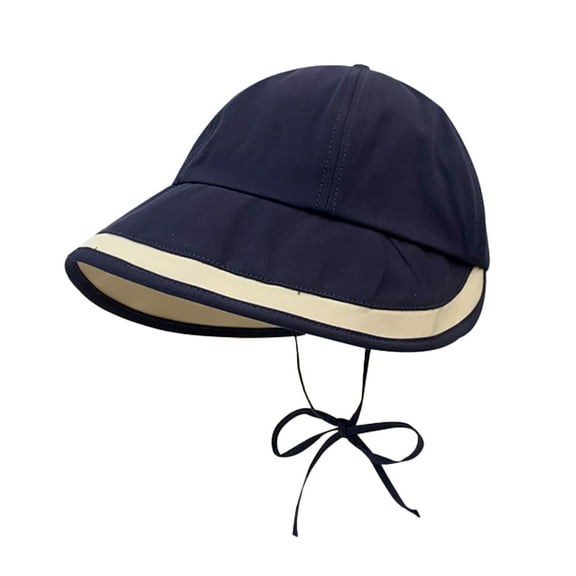 56-58cm hat circumference, fisherman hat female summer outdoor anti-ultraviolet sun hat, big-brimmed sun hatNavy blue