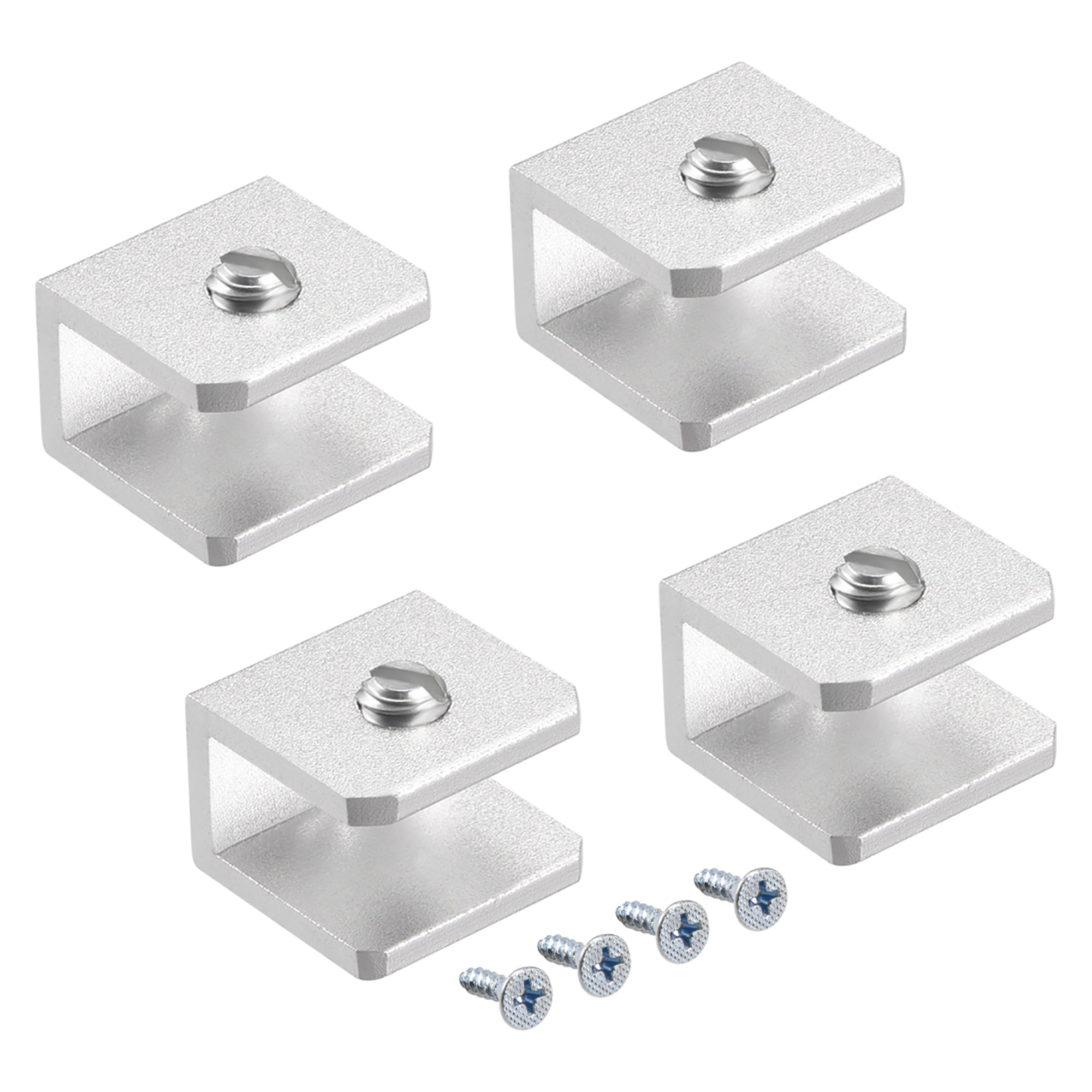 Glass Shelf Brackets Aluminum Alloy Clamp Rectangle for 58mm , 4Pcs