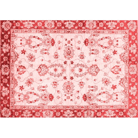 Ahgly Company Machine Washable Indoor Rectangle Oriental Red Traditional Area Rugs, 2' x 4'